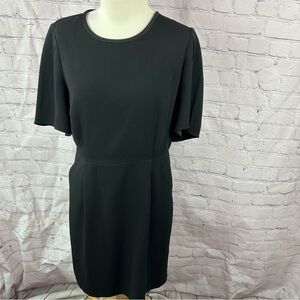 LOFT classic Elegant Black knee length Dress pockets sz 8